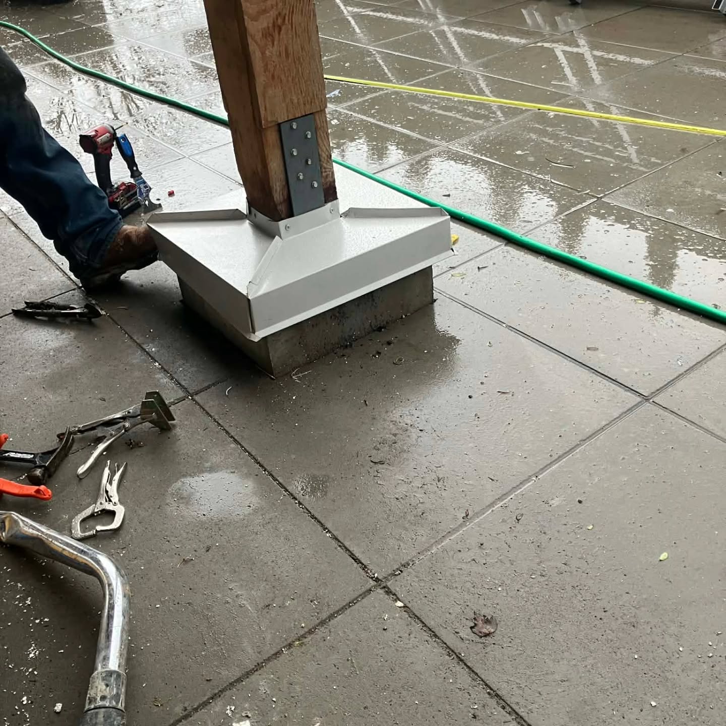 Custom metal counter flashing over masonry in Chilliwack BC