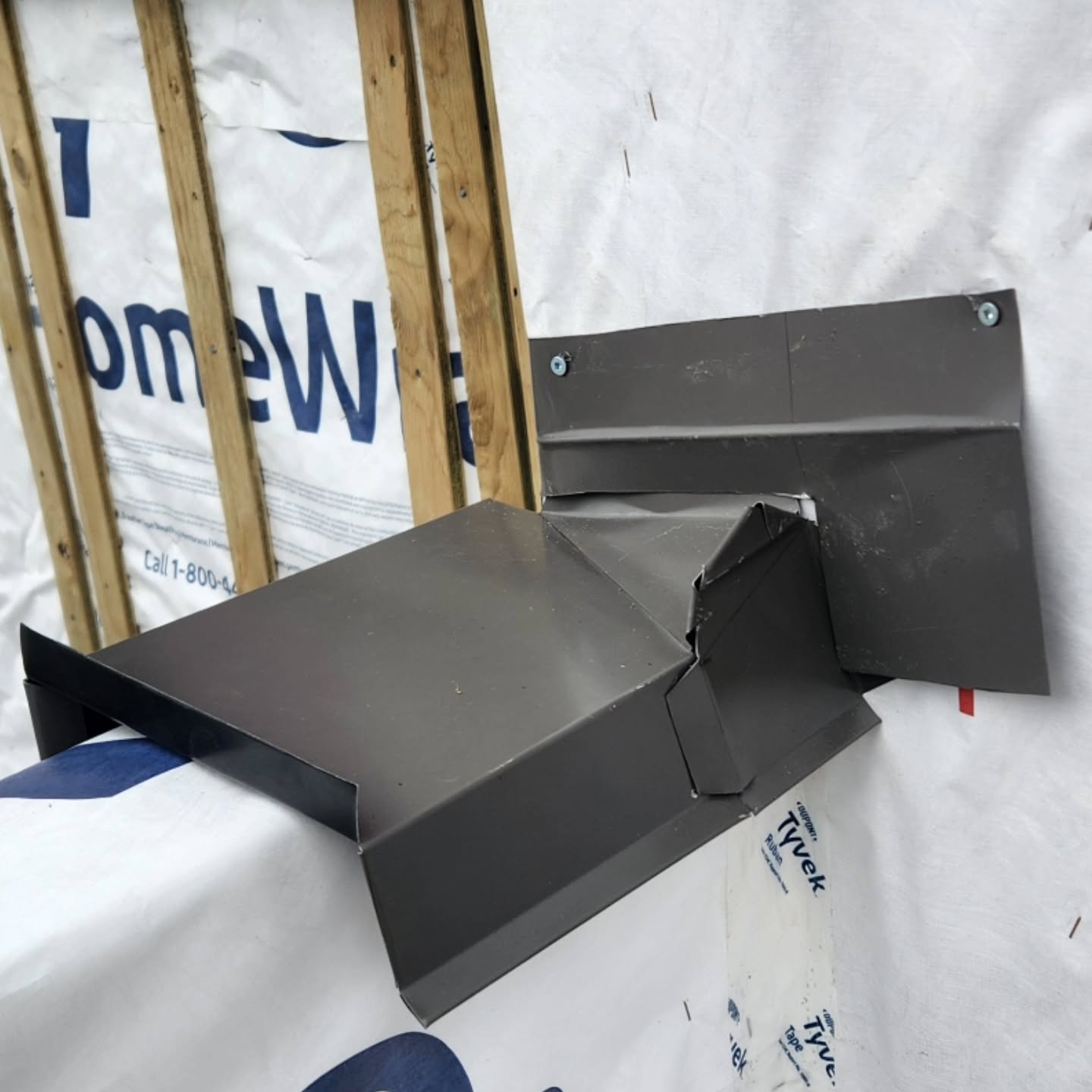 Galvanized metal apron flashing installation in Abbotsford Fraser Valley